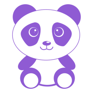 Cute Begging Panda Decal (Lavender)